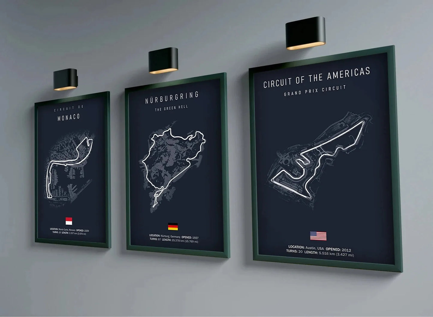 Navy Racetrack Canvas Poster