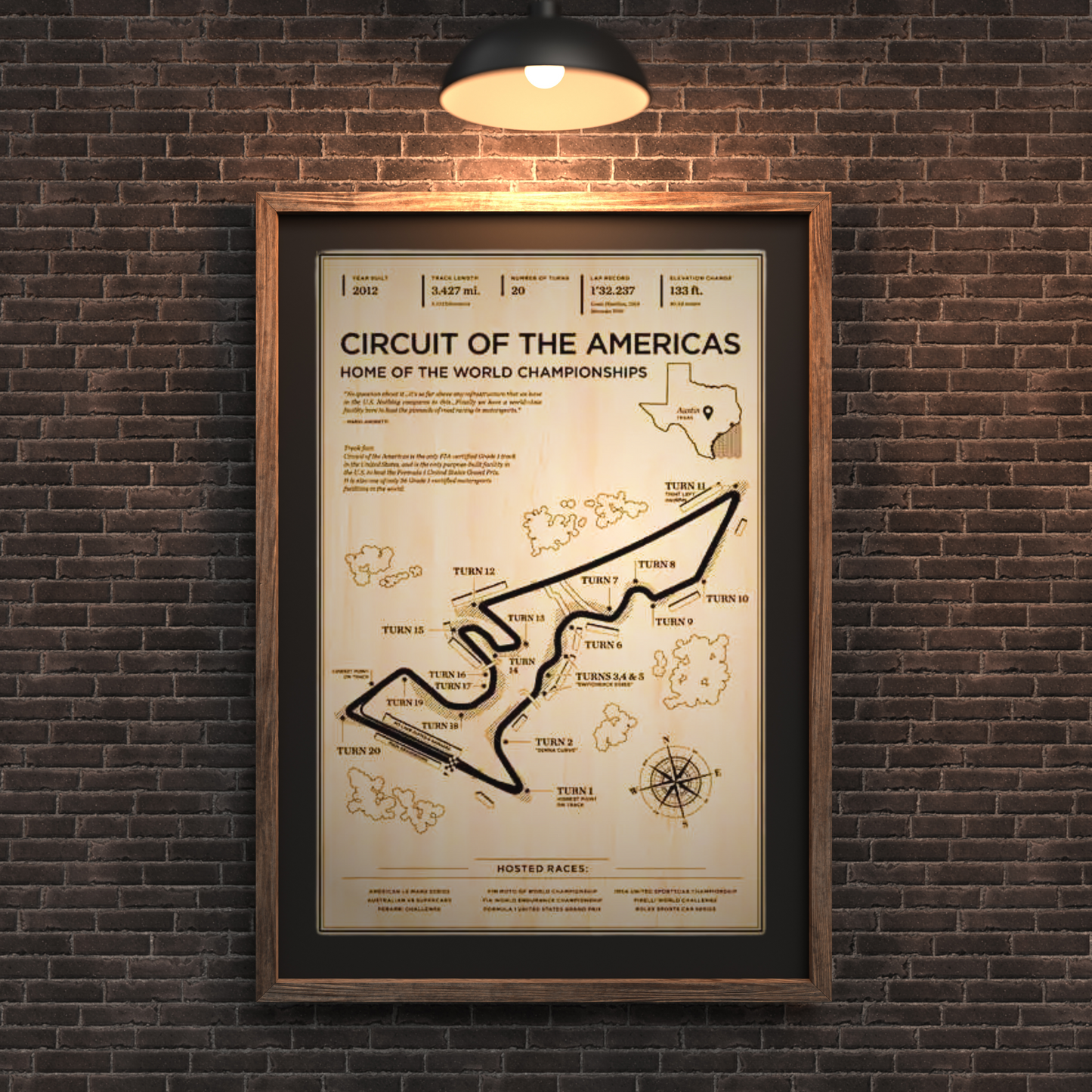 Retro Racetrack Canvas Poster