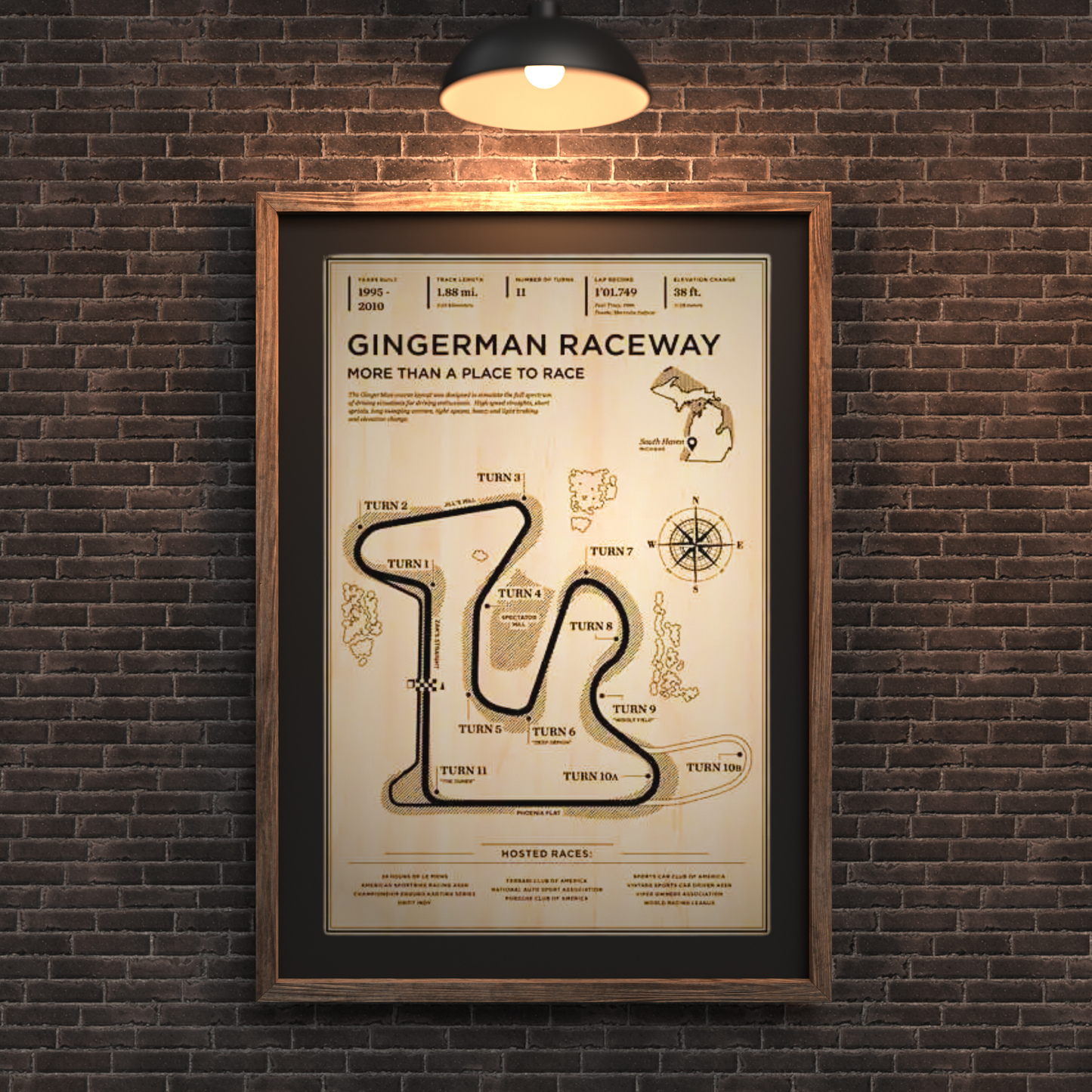 Retro Racetrack Canvas Poster