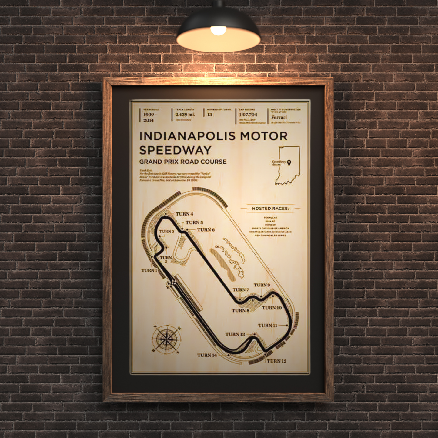 Retro Racetrack Canvas Poster