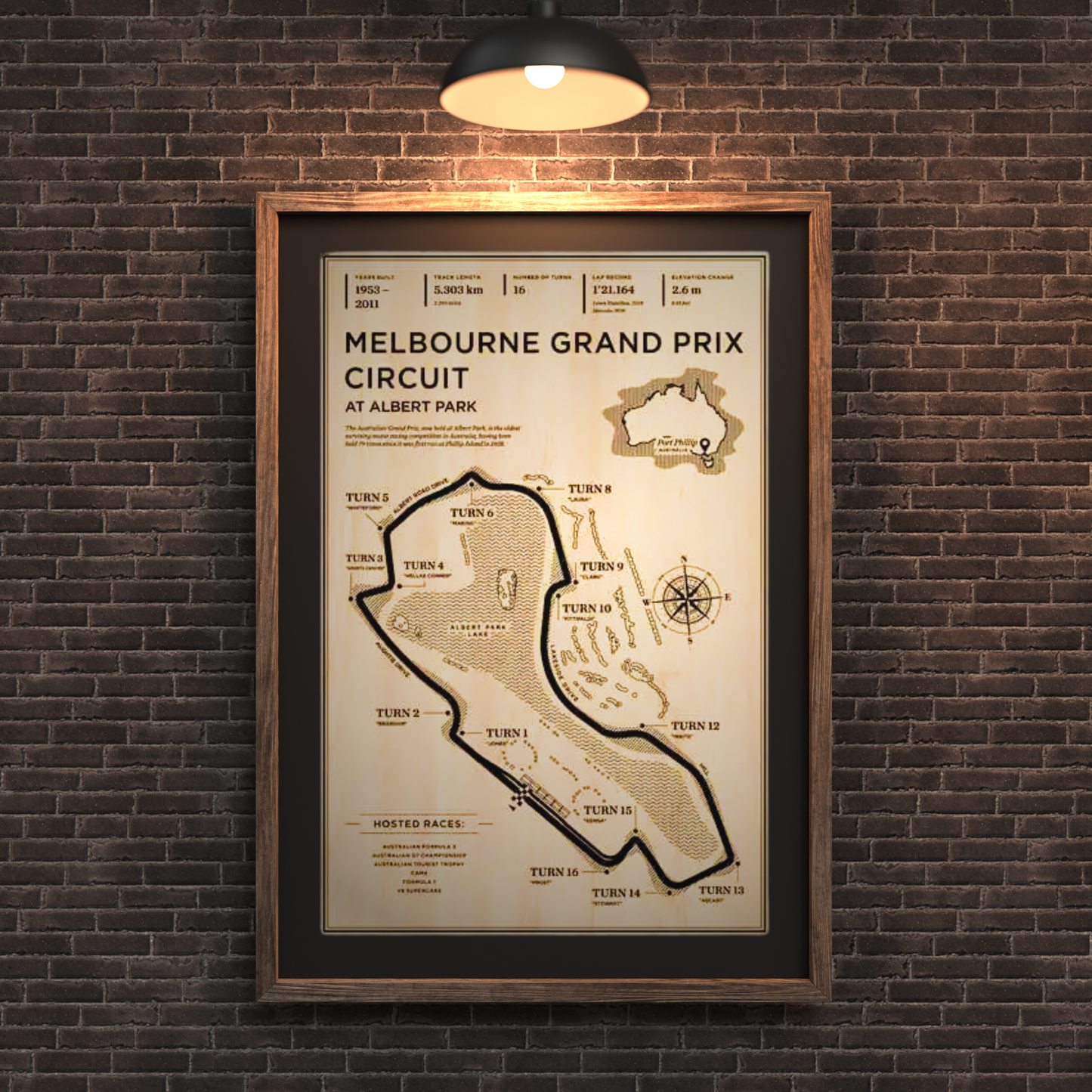 Retro Racetrack Canvas Poster