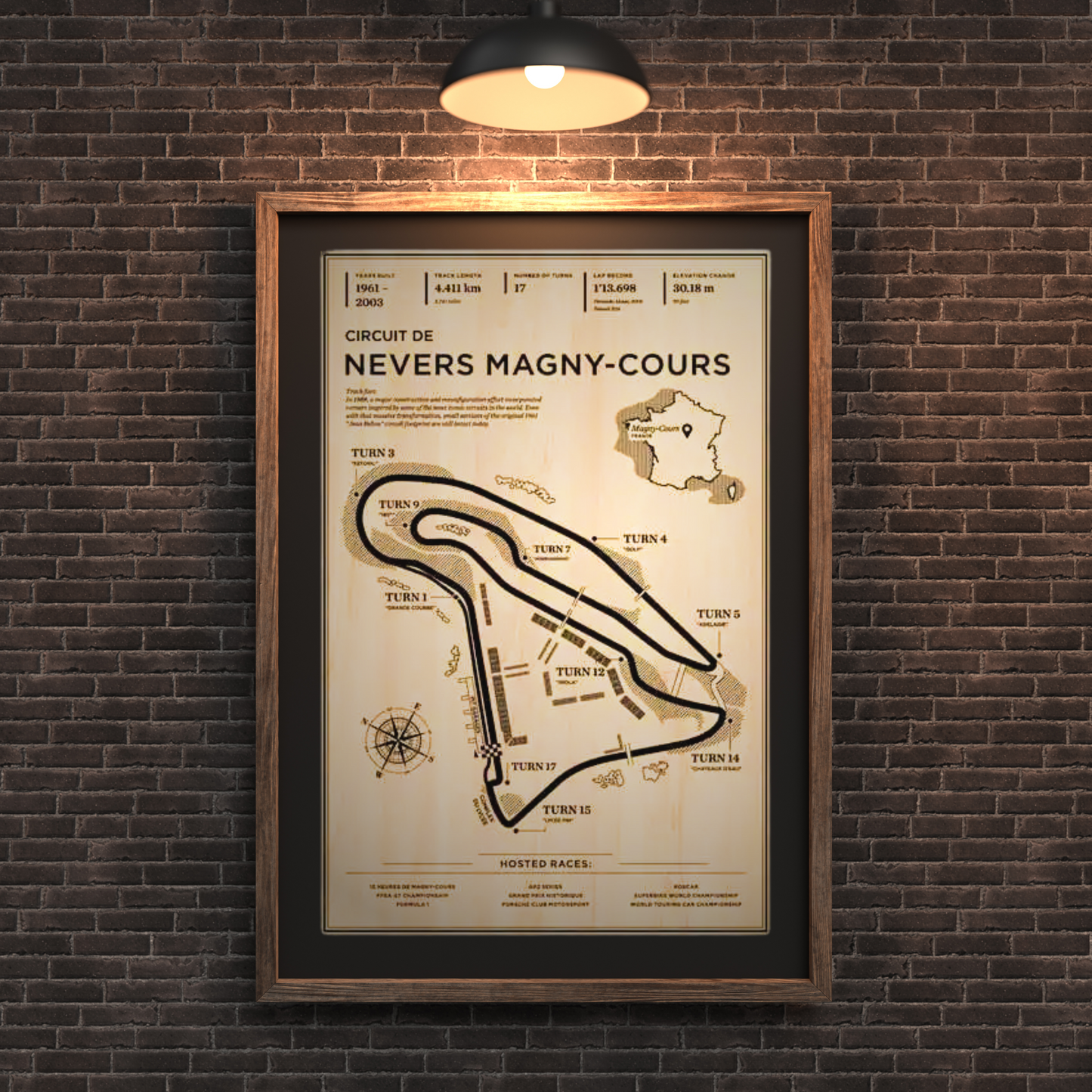 Retro Racetrack Canvas Poster