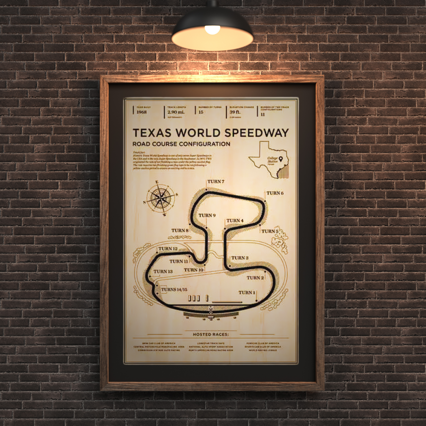 Retro Racetrack Canvas Poster