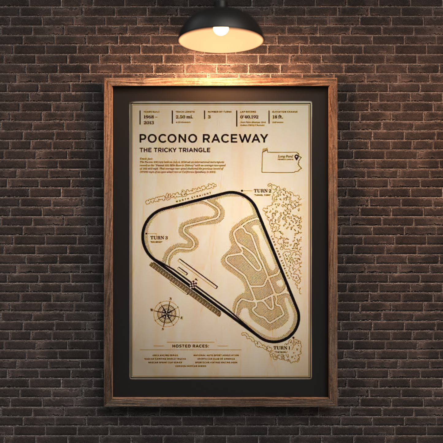 Retro Racetrack Canvas Poster